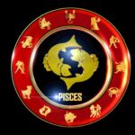 Pisces zodiac sign dates symbolized by two fish, representing intuition and empathy.