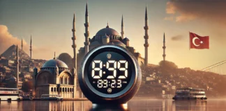 Current Time in Turkey: What Time Is It Now? "Current time in Turkey displayed on a digital clock with Istanbul landmarks in the background."current time in Istanbul
