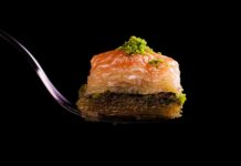Baklava Recipe: Flaky, Crispy, and Perfectly Sweetened Picture of a piece of baklava - Baklava Recipe