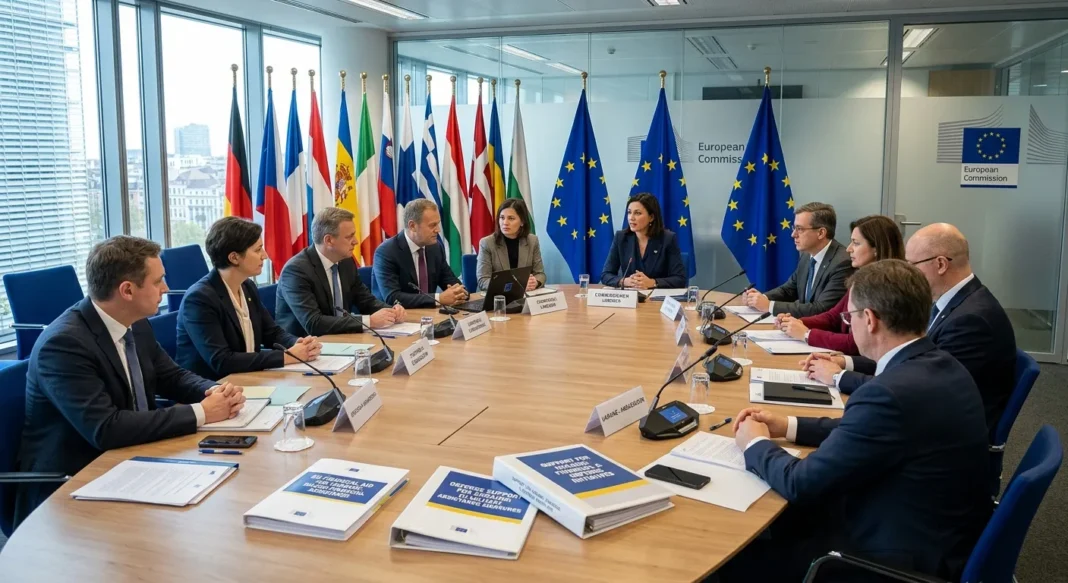 المفوضية الأوروبية تقر شريحة تمويل جديدة لدعم أوكرانيا اجتماع في المفوضية الأوروبية لمناقشة حزمة الدعم المالي والعسكري لأوكرانيا
