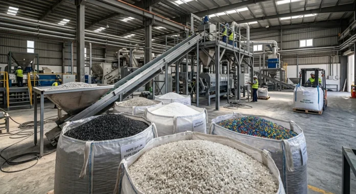مورد حبيبات HDPE في الإمارات حبيبات HDPE بلاستيكية معاد تدويرها عالية الجودة في مصنع إماراتي