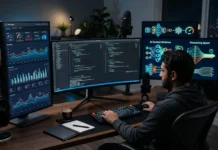 Gemini 3.7 Flash Çıktı: Özellikleri Neler? شاشة تقنية تظهر واجهة تطوير برمجيات مع مؤشرات الأداء والسرعة لنموذج الذكاء الاصطناعي
