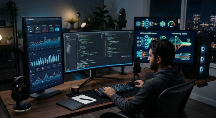 إطلاق نموذج Gemini 3.7 Flash من جوجل شاشة تقنية تظهر واجهة تطوير برمجيات مع مؤشرات الأداء والسرعة لنموذج الذكاء الاصطناعي