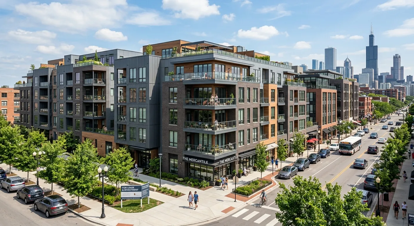Modern affordable housing development in the United States representing JPMorgan Chase housing investment