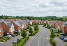 UK House Prices July: Market Cools as Growth Slows to 1.8% مشهد عقاري لحي سكني هادئ في بريطانيا يعكس استقرار سوق المنازل