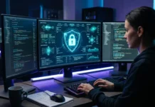 إطلاق GPT-6 Astra: مميزات خارقة وقيد أمني مشدد واجهة رقمية متطورة تظهر شيفرات برمجية وعناصر ذكاء اصطناعي وأمان سيبراني